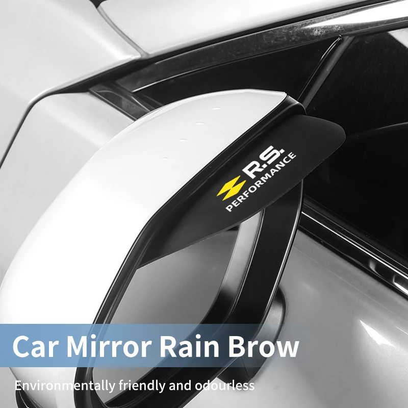 2Pc Car Mirror Rain Brow Rearview Protector Eyebrow Rain Cover For Renault RS Line Clio Scenic Logan Megane Koleos Sandero