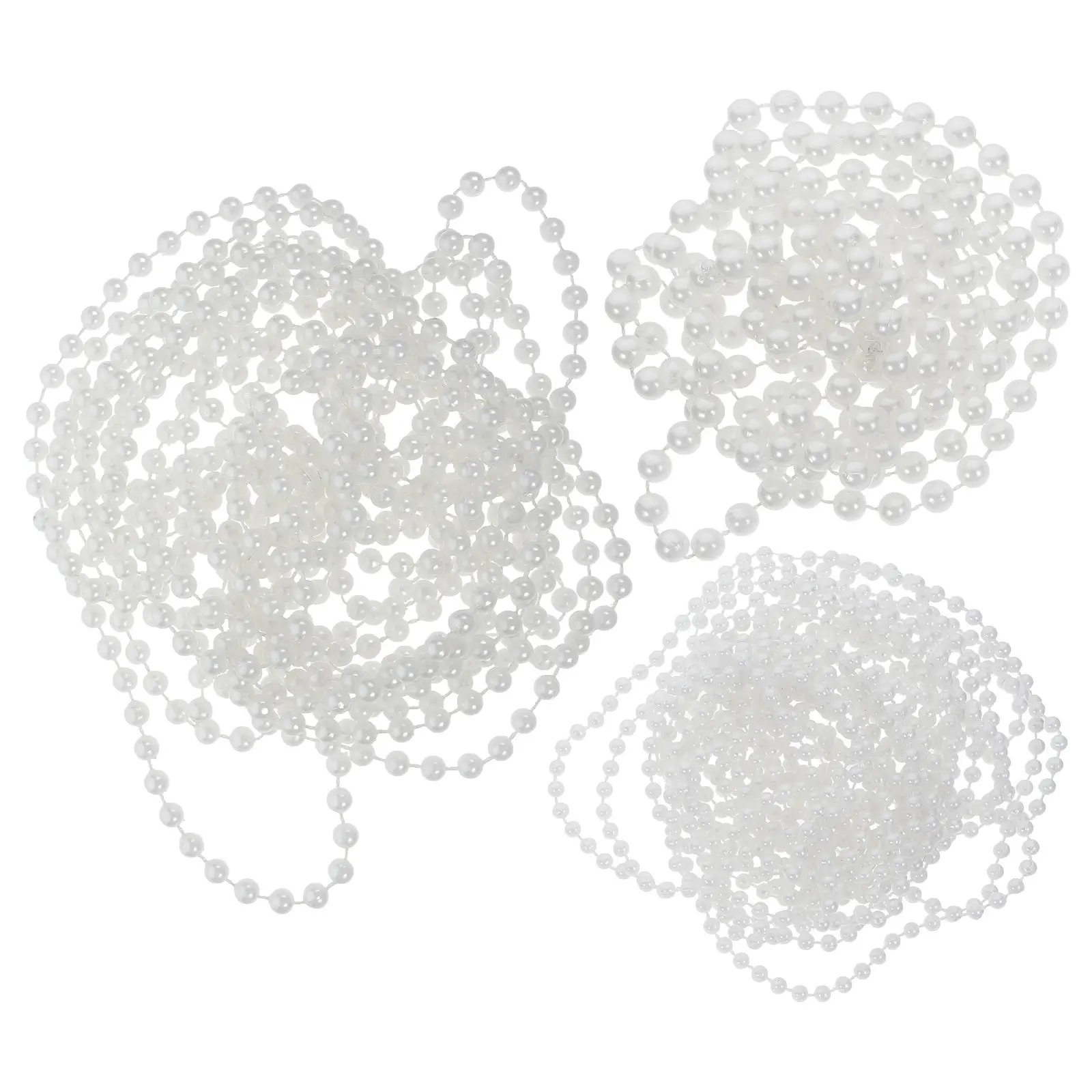 

3Pcs Round Pearl Hair DIY Chain Faux Pearl Beaded Trim for Bridal Wedding Accessories Craft Decoration Elegant Applique