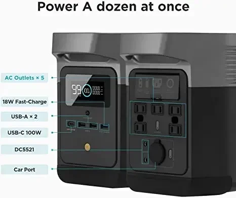 Do Mini przenośnej elektrowni ecofflow Generator słoneczny szybkiego ładowania do zasilania zewnętrznego do awaryjnego użytku domowego