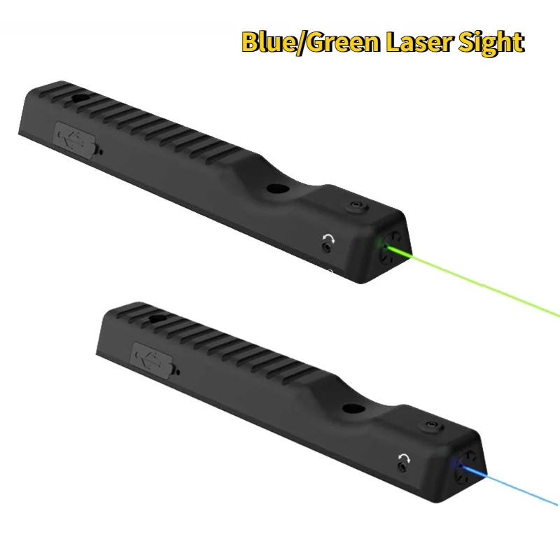 Monstrum Laserbeak رؤية ليزر زرقاء/أخضر مع بطارية M-LOK مع مسدس USB-C قابل لإعادة الشحن متوافق مع السيليكون اللمسي