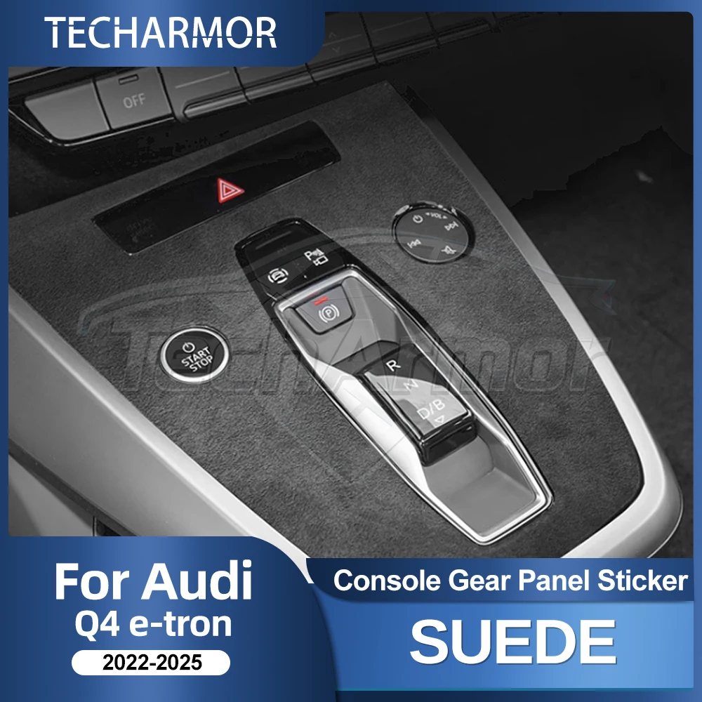 Suede Gear Shift Panel Cover For Audi Q4 e-tron 2021 2022 2023- 2025 Center Console Trim Sticker Interior Accessories Auto Parts