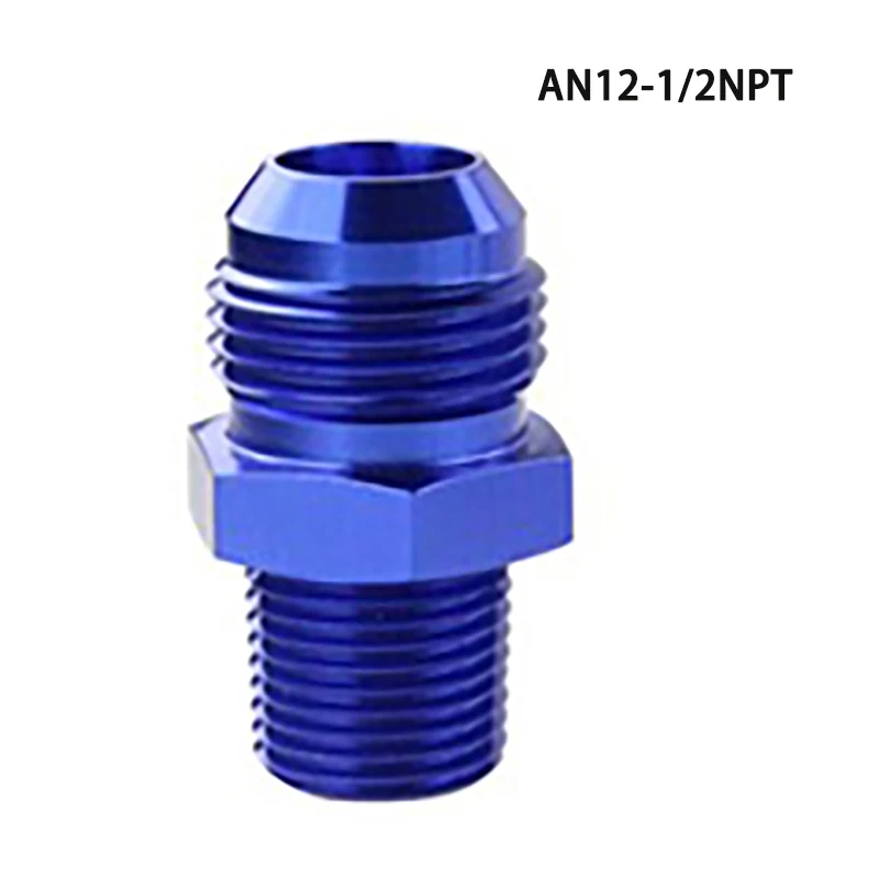 AN12 AN 12) to 1/2NPT  3/4NPT Straight Adapter aluminum  black