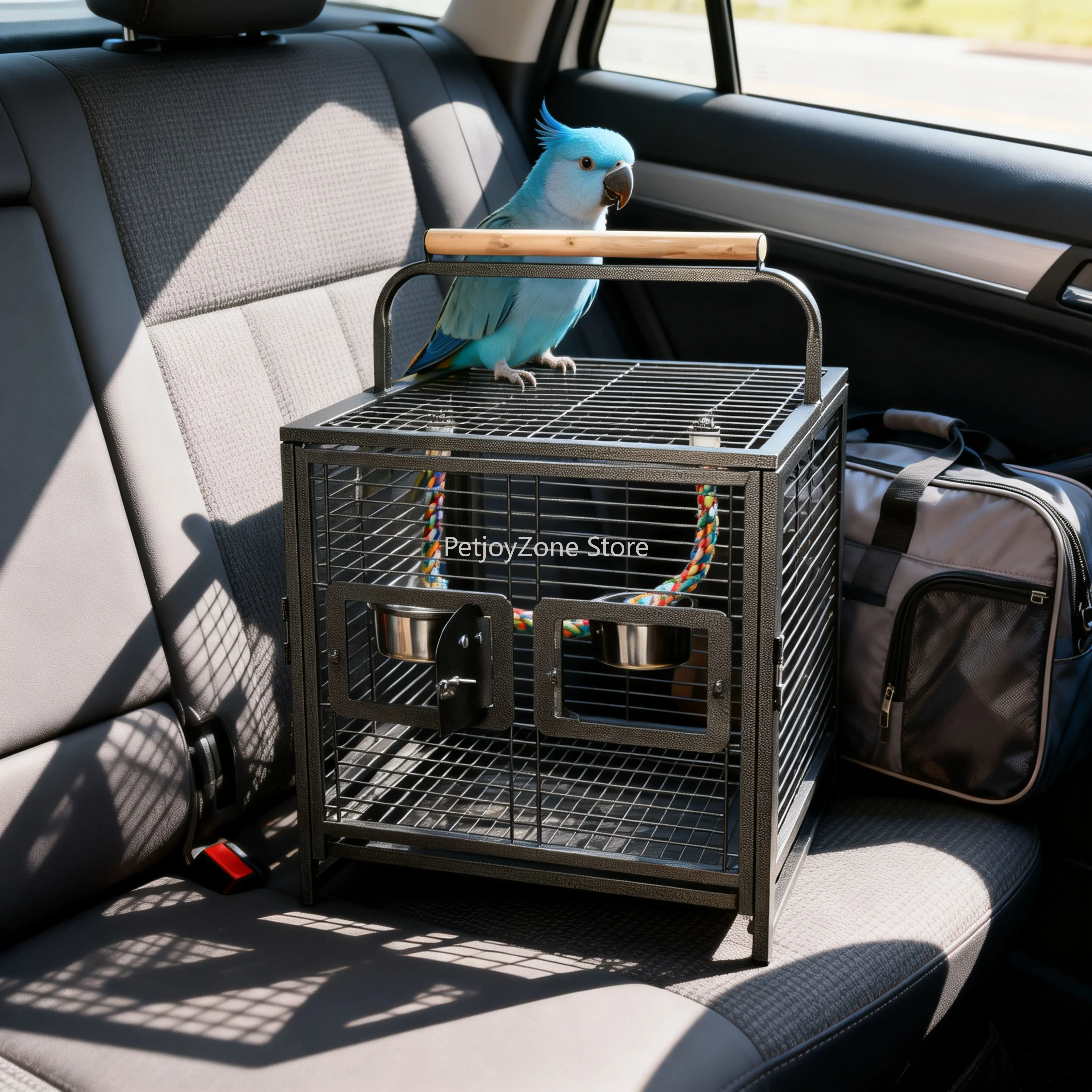 

Travel Carrier Portable Bird Cage Iron Lightweight Easy To Assemble Simple Modern Frame For Parrots Cockatiels Small Birds