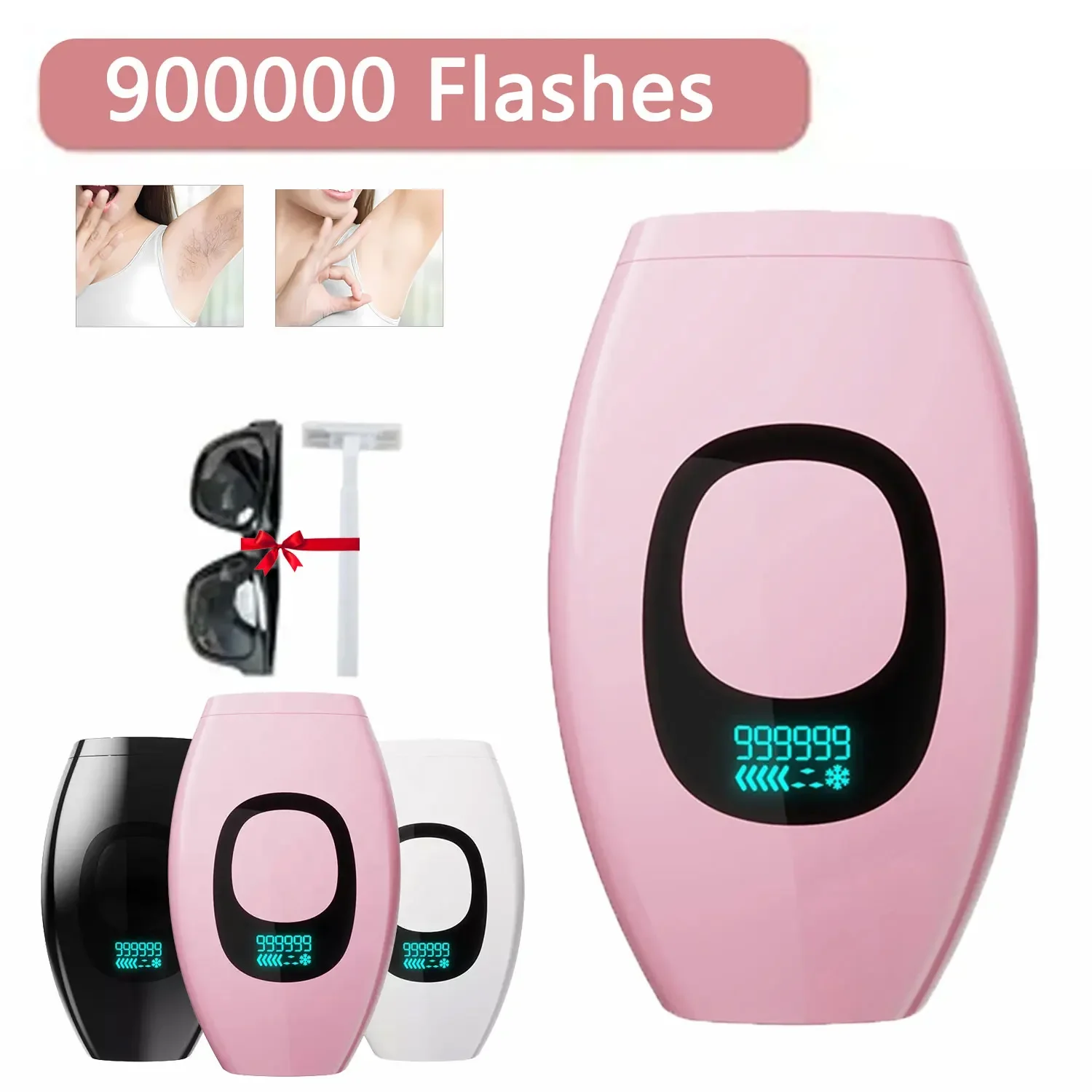 IPL Hair Removal Device 990000 Flashes Painless Laser Epilator for Women Permanent Hair Removal Home Use Body Bikini Face