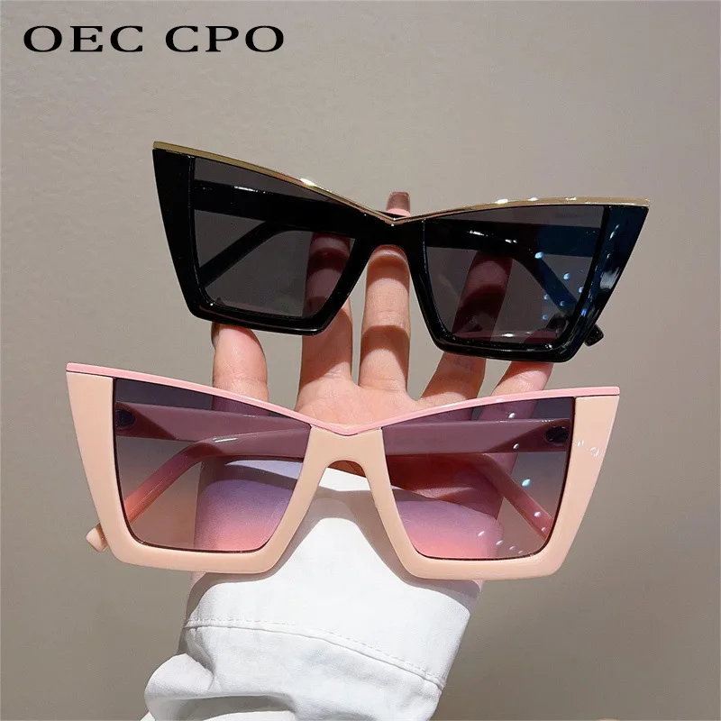 OEC CPO Retro Cat Eye Sunglasses Women Brand Designer Jelly Color Sun Glasses Female Gradient Shades UV400 Eyewear Oculos De Sol