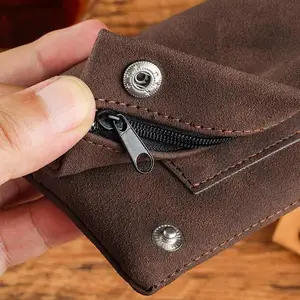 Frosted Leather Hand Cigarette Bag Foldable Storage Bag Handmade Tobacco Lighter Pouch Multifunctional Tobacco Moisturizing Bag