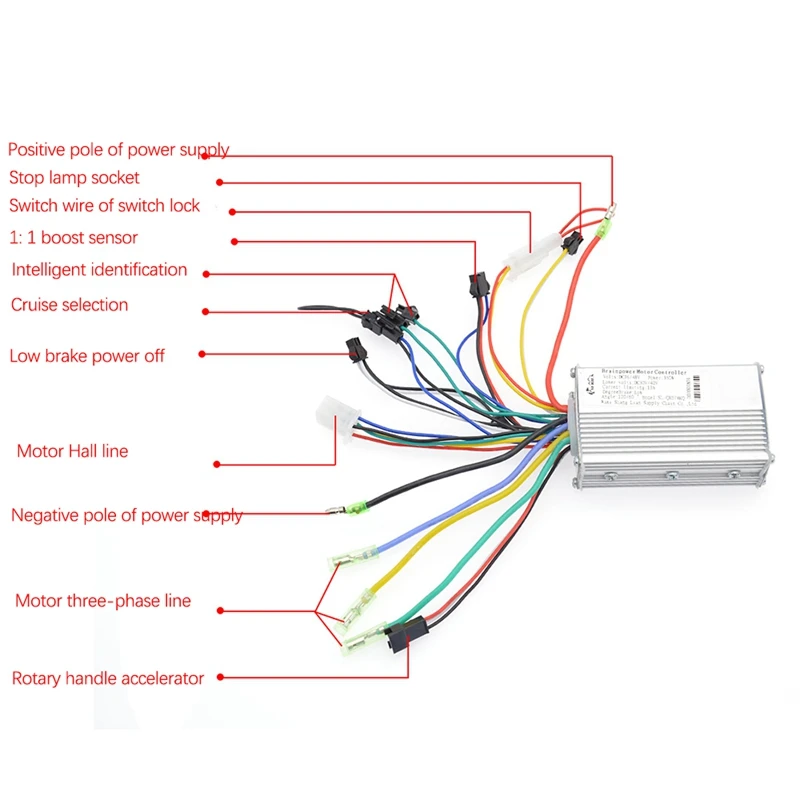 36V-48V 250W 350W Universal Brushless Electric Bicycle Controller Brushless Speed Motor Controller E-Bike Scooter