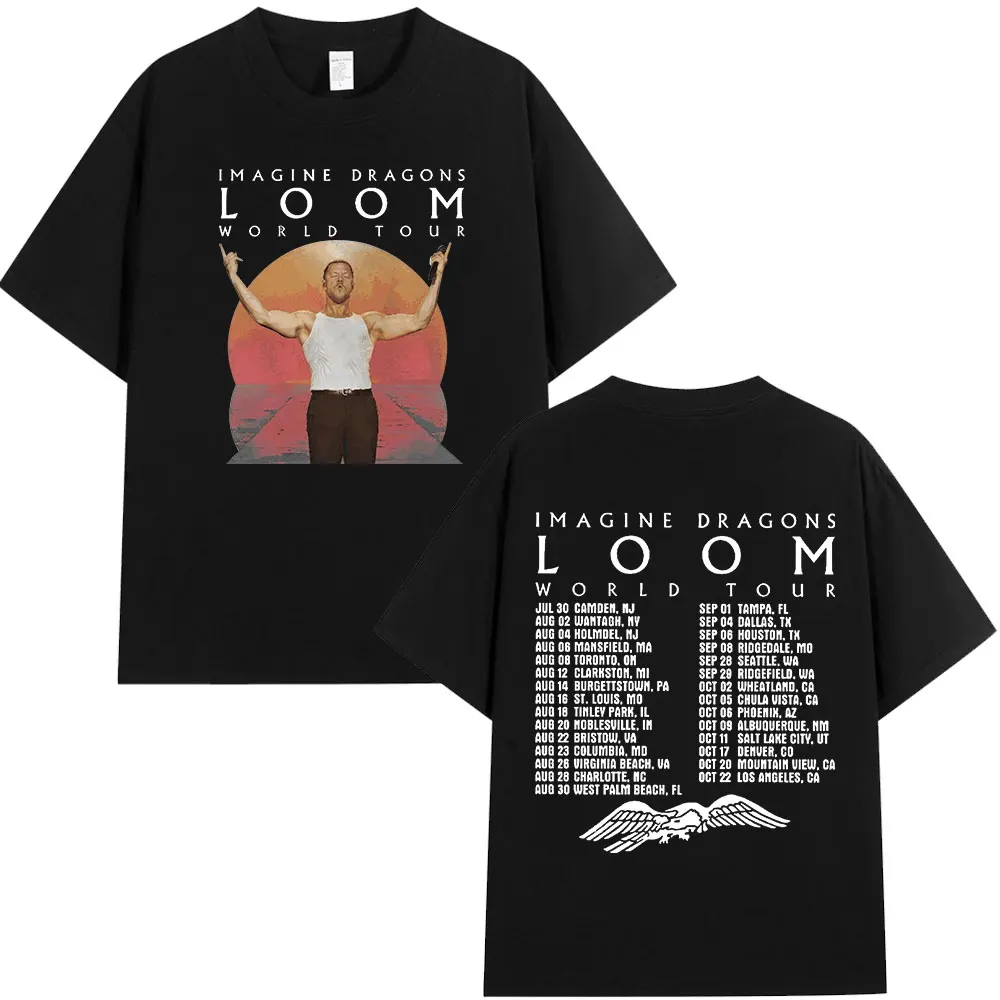 Imagine Dragons Loom World Tour 2024 T Shirt Rock Band Cartoon