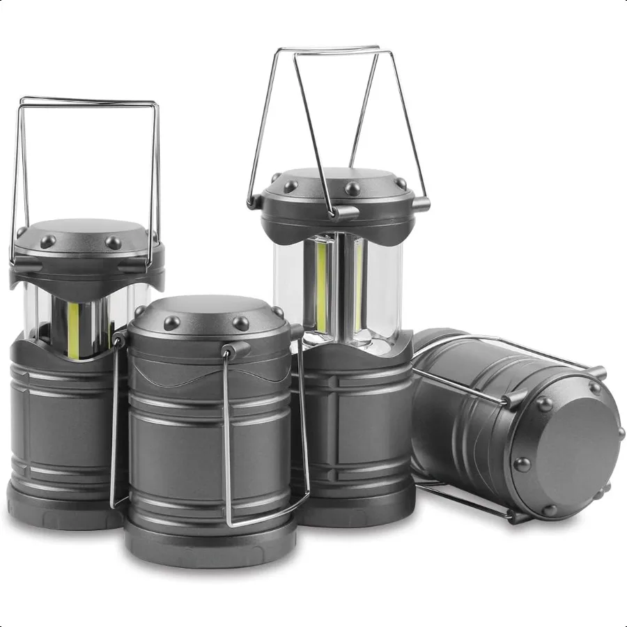 

Lichamp LED Camping Lantern 4 Pack Battery Powered Flashlight for Power Outages Portable Collapsible Hanging Light ential for H