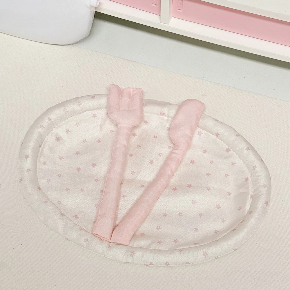 Cute Knife and Fork Shaped Set Quilted Insulated Coaster Star Wings Cup Mat Fabric Clip Cotton Japanese Style Desktop Decoration