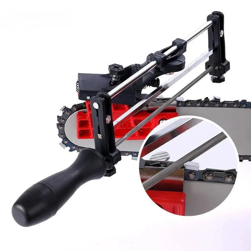 Bar Mounted Manual Chain Sharpener Chainsaw Saw Chain Filing Guide Tools Bar-Mount Fast Grinding Saw Hand Pushed Chains Grinder