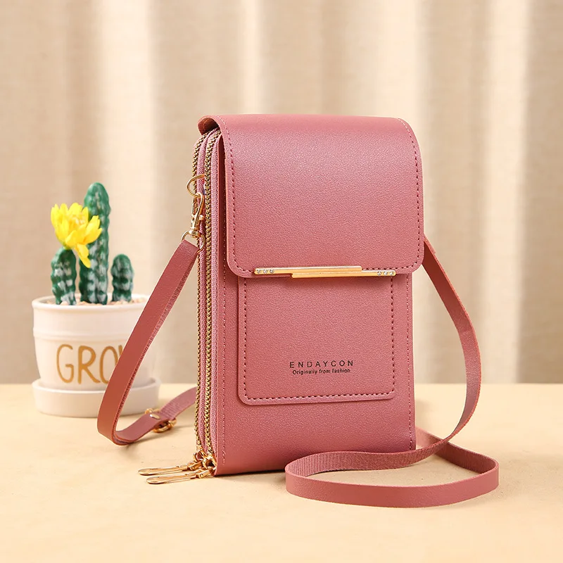 

Women's Bag Touch Screen Mobile Phone Bag Shoulder Crossbody Bag Multi-function Female Wallet Zipper Pocket Pouch Coin Purses