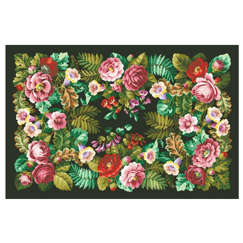 Flower garden cross stitch kit 18ct 14ct 11ct unprint canvas cotton thread embroidery DIY handmade needlework