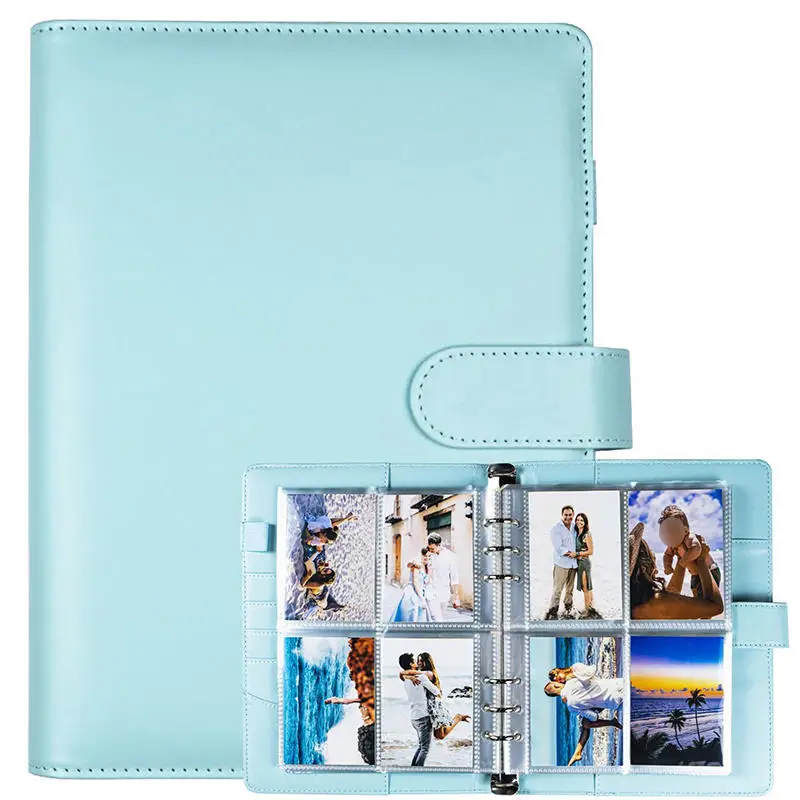 A5 Kpop Fotokarten-Sammelalbum mit 25 Seiten und 4-Taschen-Format ​   200 Kartenfächer PU-Leder-Etui zur Kartenorganisation