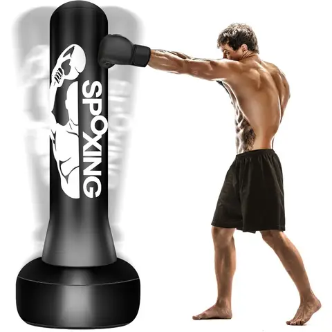 70 Freestanding Inflatable Punching Bag with Stand for Adults and Teens Includes Boxing Gloves and Electric Air Pump Ideal for