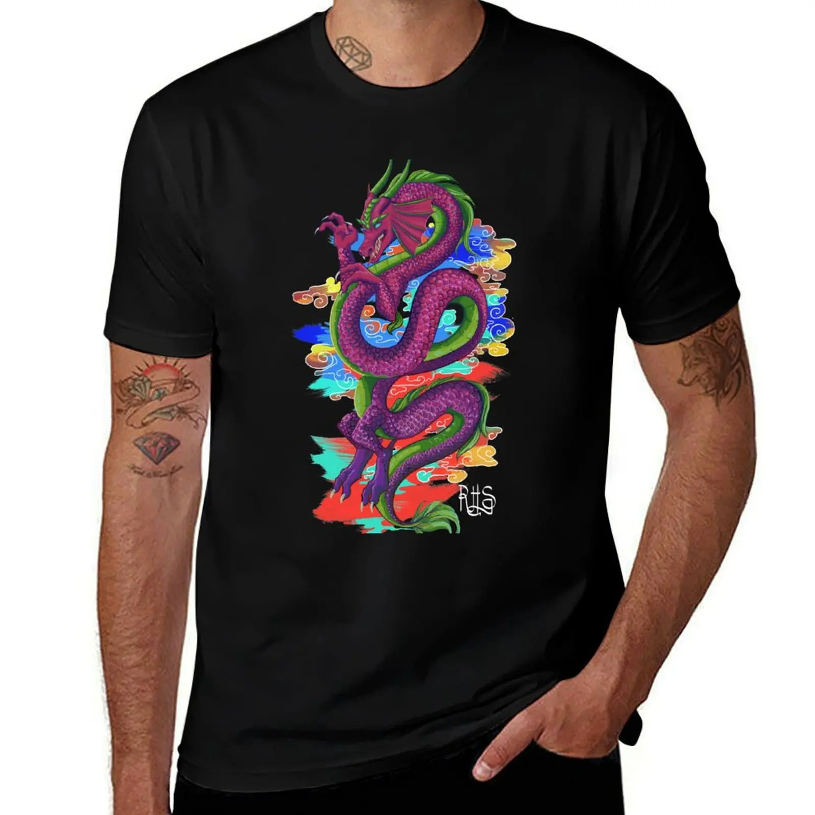 

Pink Dragon T-Shirt baggy shirts summer shirt summer top anime tshirt t shirt men 100℅ cotton