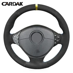 CARDAK DIY Soft Black Suede Car Steering Wheel Covers for BMW 5 Series E39 1999-2003 3 Series E46 1999-2005 E53 X5 E36 Z3