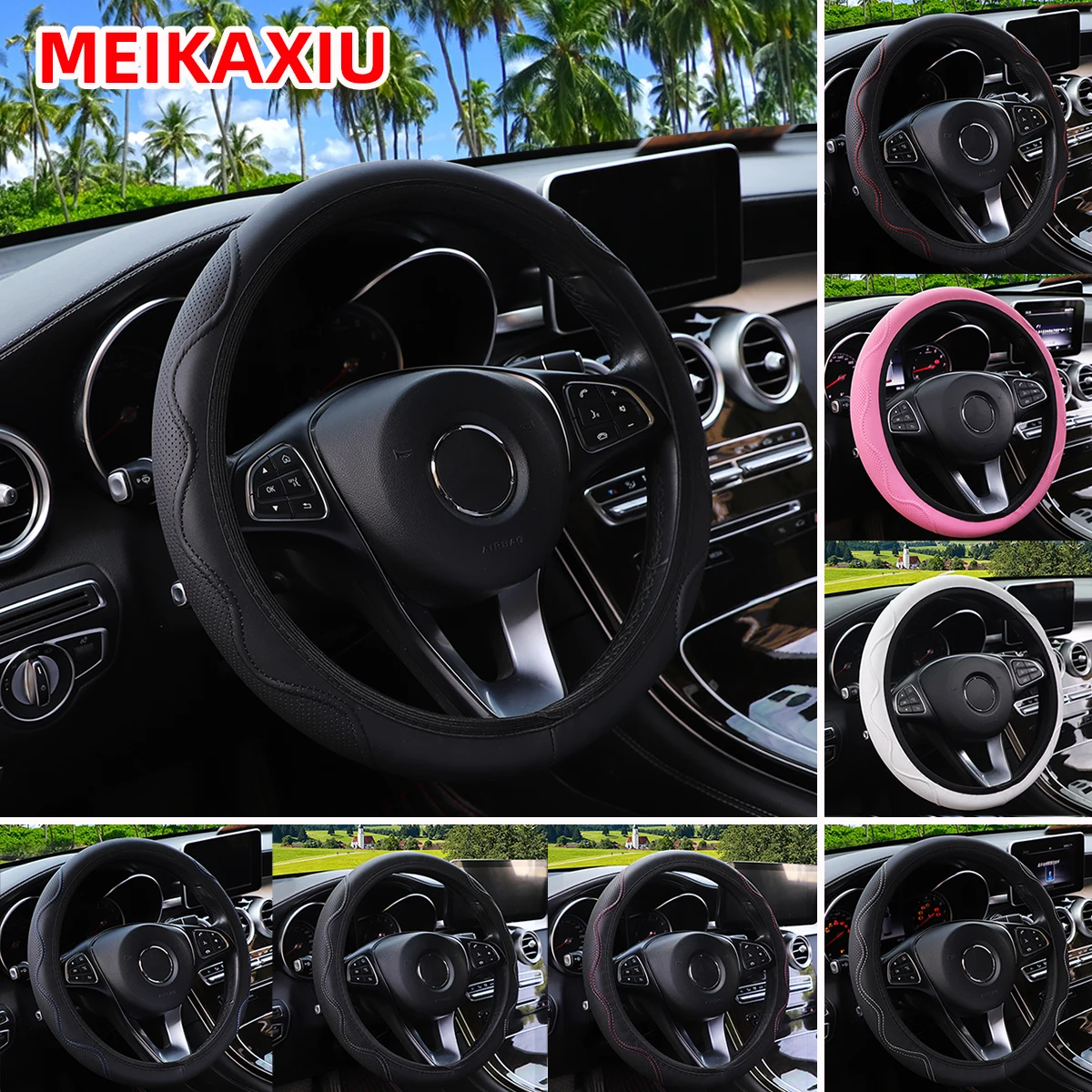 Left and Right Hand Type Massage Wave-Shaped Ergonomic Car Rimless Steering Wheel Is Suitable for 14.5 - 15 Inches.