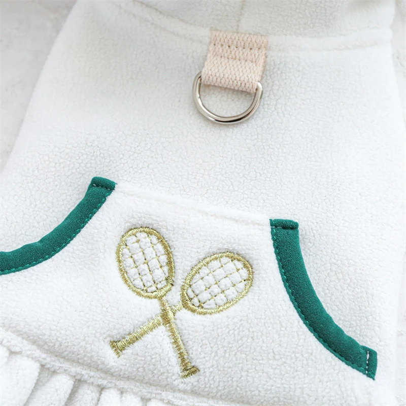 Vestido de tenis deportivo de lana suave para Chihuahua, ropa dulce y cálida para exteriores para mujer y niña, sudaderas para perros pequeños y medianos de Año Nuevo