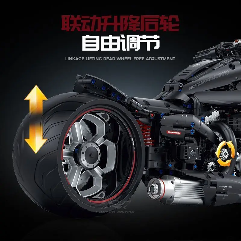 2260PCS Maßstab 1:5 Simulation Retro Motorrad Modell Bausteine Kit Kreative Montage Ornament Spielzeug Kind Urlaub Geschenk 60521