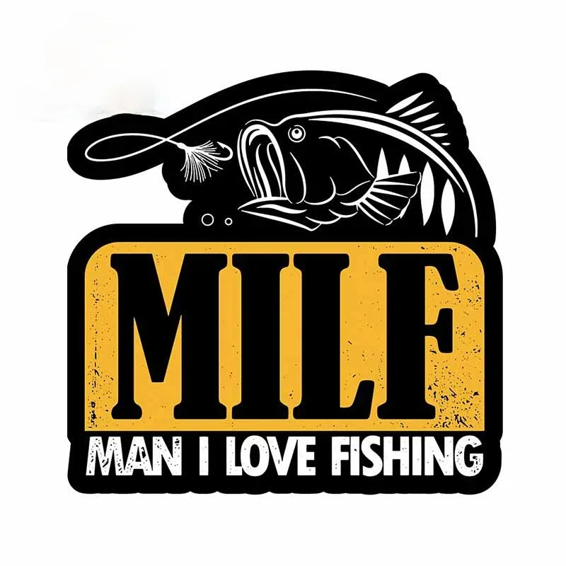 New Design Man I Love Fishing Fashion Stickers Vinyl Waterproof Scratch Resistant Decorative Custom Printed Stickers, 12cm