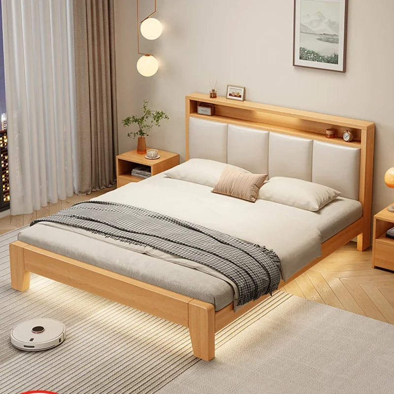

Wooden Double Bed Bedroom Queen Luxury Castle Space Saving Bed Princess Sleeping Platform Letto Matrimoniale Home Furniture