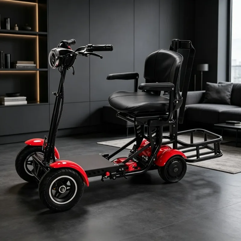 Foldable 4 Wheel Electric Fat Tire Golf Cart Golf Scooter Golf Trolley Lightweight Powerful Mobility