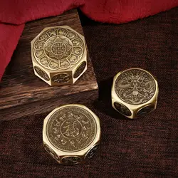Copper Fidget Spinner 10 Face Rotations Metal Fidget Toys Blessing Dragon Pattern Hand Spinner Copper Crafts Stress Relief Toy