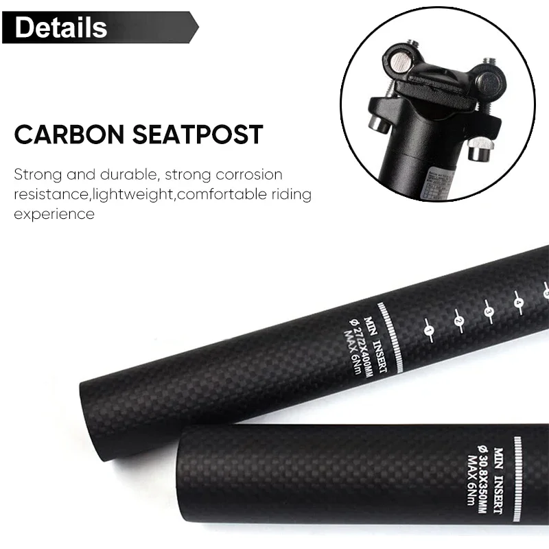 BUCKLOS Seatpost Bike Canote 27 2 Carbon Aluminum Bicycle Seat Post MTB Road Bike Seat Tube Seatpost for Brompton Bicycle Part