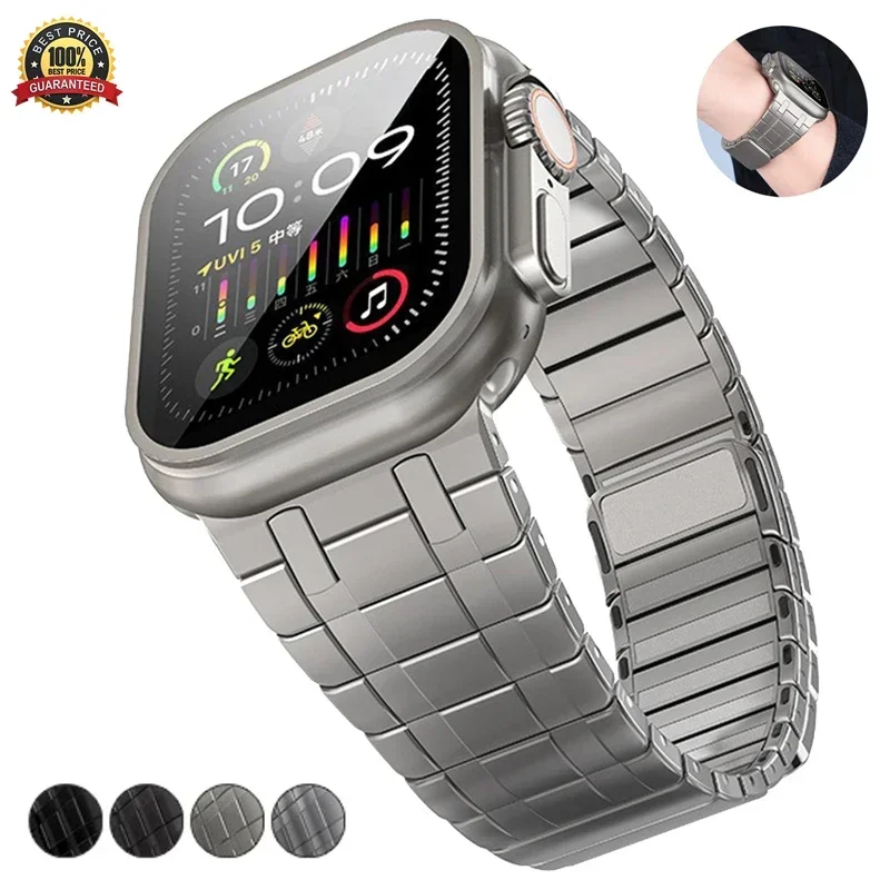 Stainless Steel Magnetic Strap For Apple Watch Ultra 2 49mm 45mm 44mm 42mm Luxury Band For iWatch Series 9 8 7 6 5 se 4 Bracelet