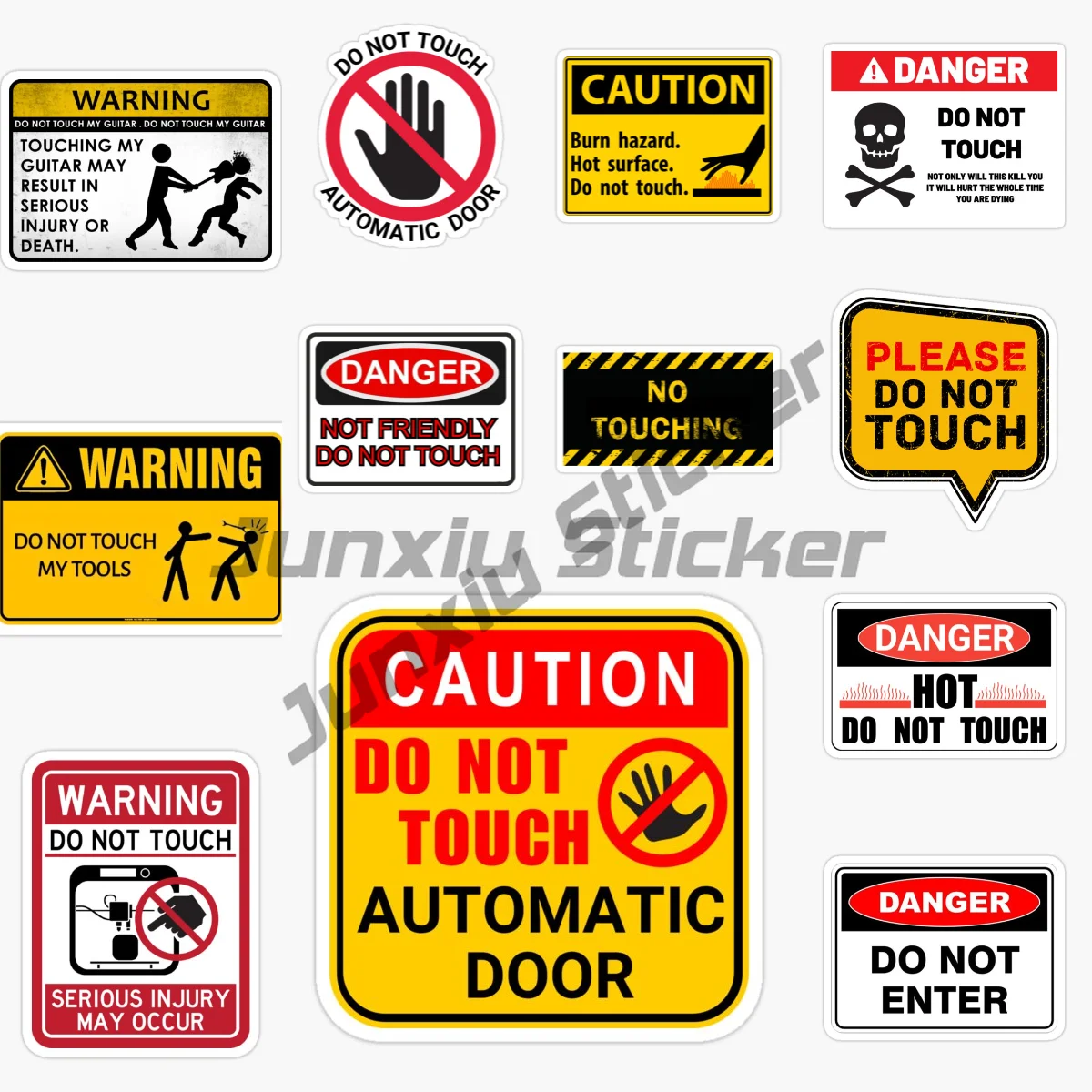 

DO NOT TOUCH Notice PVC Sticker Vinyl Self-adhesive Decal Warning Sign Sticker Premium Quality Anime Car Accessories Decals