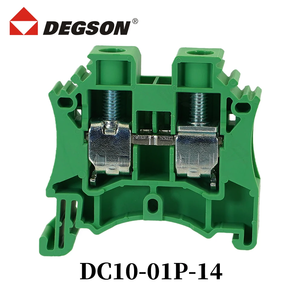 

10 шт. DEGSON DC10-01P-14-00ZH Клеммные колодки на DIN-рейку Винтовая клеммная колодка DC10 01P Провод 7439-92-1 Phoenix Contact 57A 1000 В