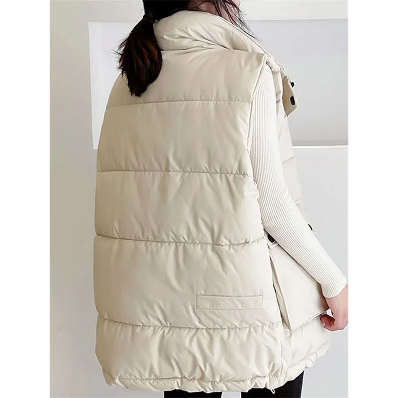 Doudoune en coton pour femme, gilet rembourré, veste en fibre, style occidental, grande taille, mode féminine, automne, hiver, nouveau, 2021