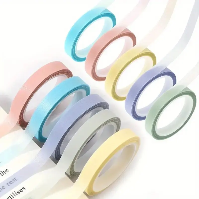 JCD 5Rolls Transparent Self Adhesive Index Tabs Fluorescent Page Markers Sticky Notes Stationery Tape School Office Stationary