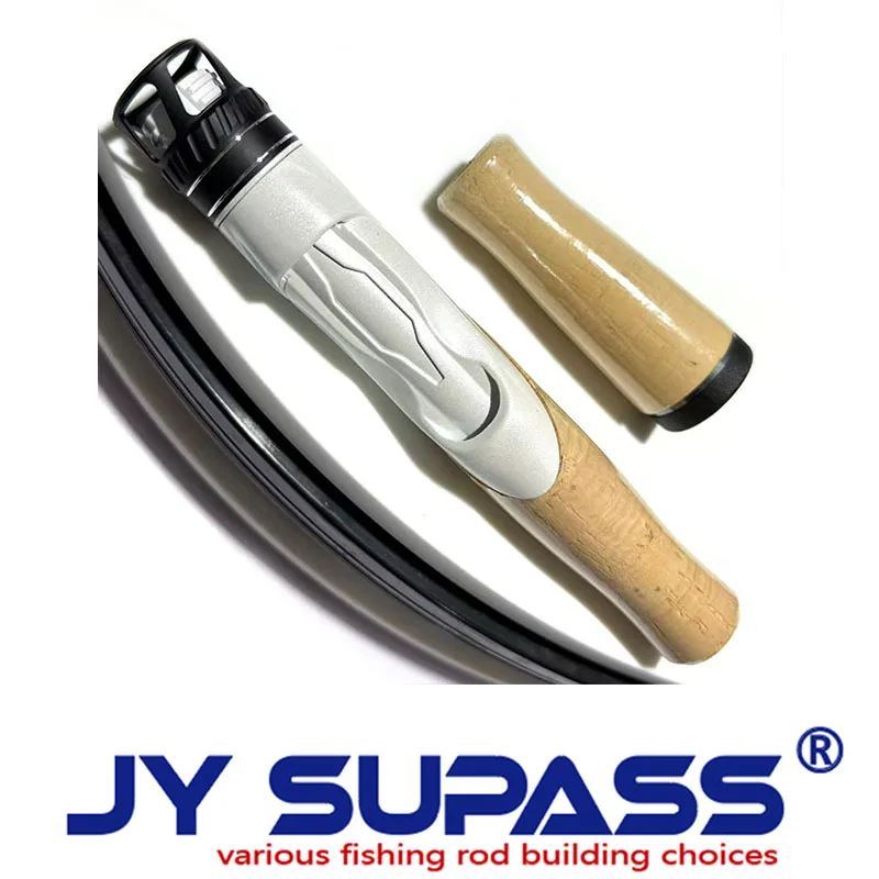 JY SUPASS GSS shiny white color reelseat fishing rod building  spinning reel seat eva handle set