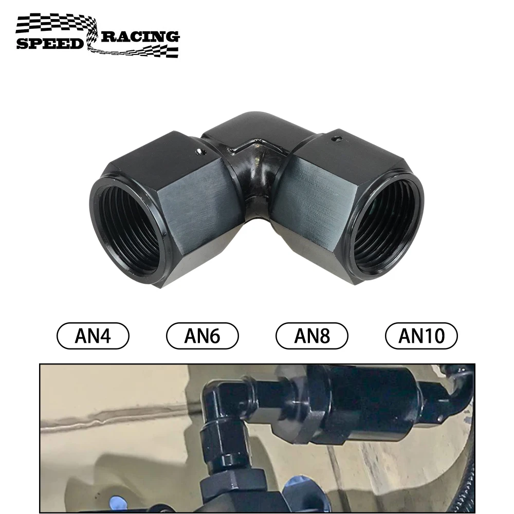 AN4 AN6 AN8 AN10 raccordi per tubi flessibili a gomito girevoli a 90 gradi filettatura femmina per adattatori per tubi flessibili per linea intrecciata adattatore per linea carburante