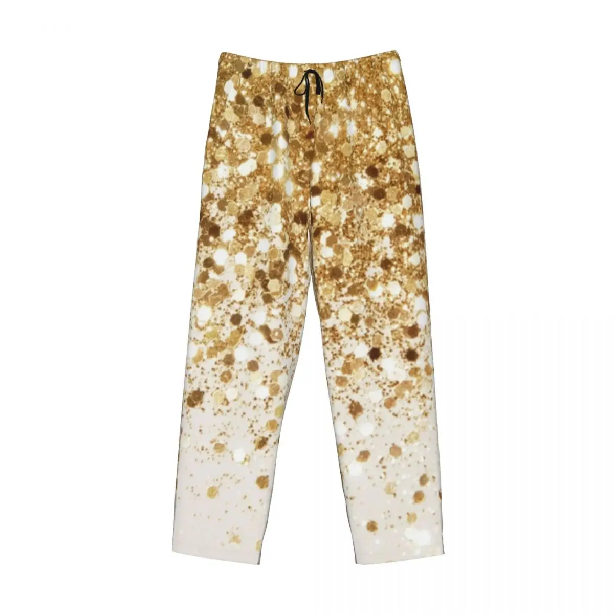 Custom Black And Gold Glitter Pattern Pajama Pants Men Sleepwear Sleep Lounge Bottoms with Pockets