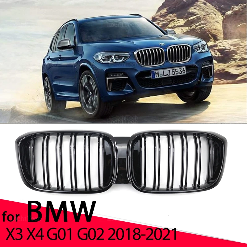 

Car Front Bumper Grilles Kidney Racing Grill For BMW X3 G01 X4 G02 Pre-LCI 2018-2021 Double Slat Replacement Grille