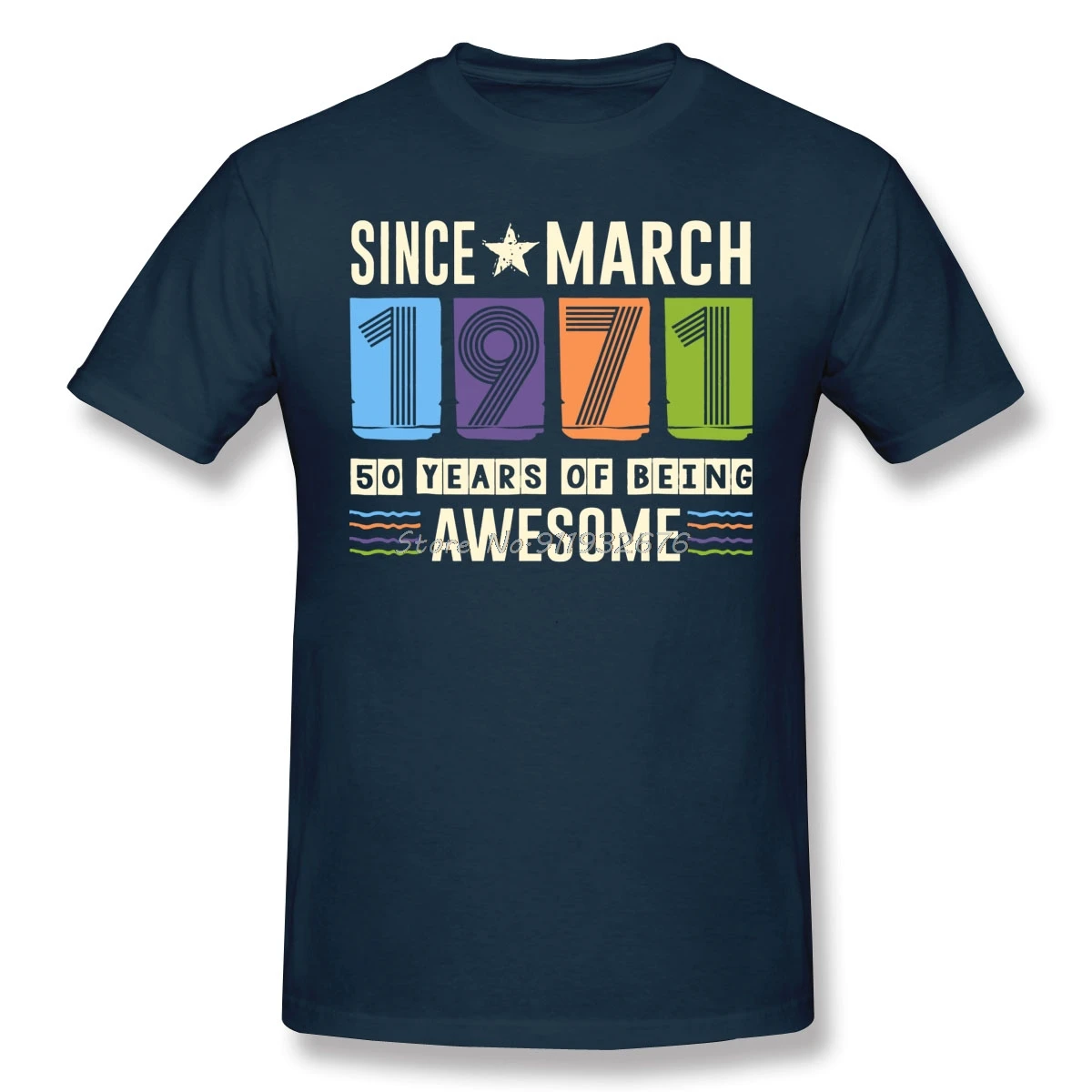 رهيبة منذ مارس 1971 50 عاما هدية عيد ميلاد تي شيرت Camisetas المتضخم القطن مخصص قصيرة الأكمام التي شيرت الرجال