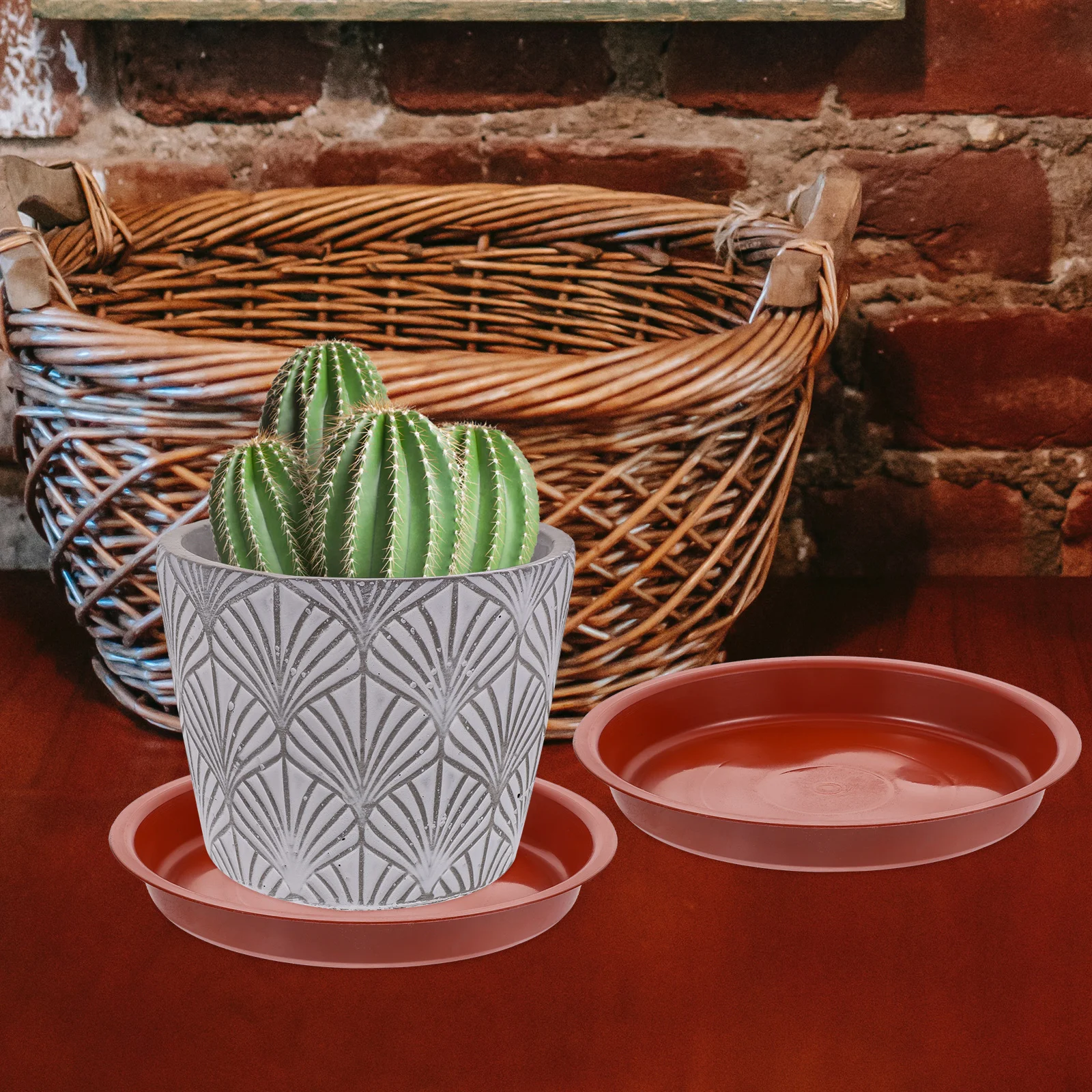 

20pcs Flower Pot Base Red 160 Size Plant Saucers Drainage Tray Indoor Outdoor Round Plastic Prevent Leakage Keep Clean