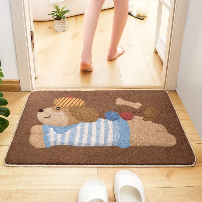 

VIKAMA Bathroom Floor Mats Cartoon Cute Toilet Door Carpet Doormat Absorbent Mats Bathroom Floor Mats Home Decoration