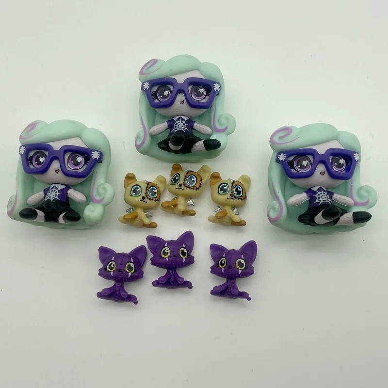 มอนสเตอร์ฟิกเกอร์ไฮมินิตุ๊กตา Draculaurla Lagoonla สีฟ้าสัตว์สัตว์เลี้ยงเครื่องประดับอุปกรณ์เสริมของเล่น