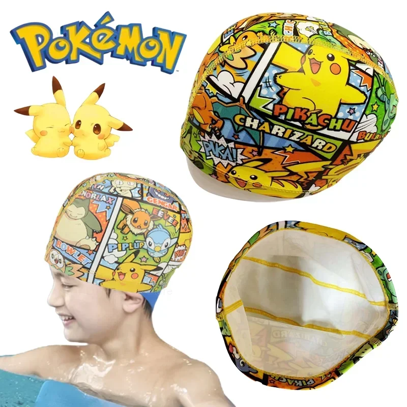 Pokemon Pikachu cuffia da nuoto Cartoon bambini cuffia da nuoto elastica impermeabile ragazzi ragazze Sport acquatici proteggere le orecchie