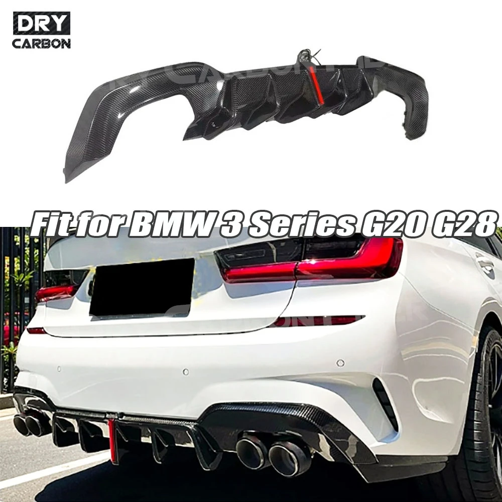for BMW 3 Series G20 G28 M Sport M340i 2020 2021 2022 Dry Carbon Fiber Car Rear Diffuser Bumper Lip Spoiler Splitters Bodykits