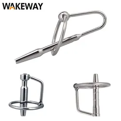 WAKEWAY Stainless Steel Urethral Sound Congestion Urethra Stimulation Dilator Penis Penis Ring Masturbation Couple