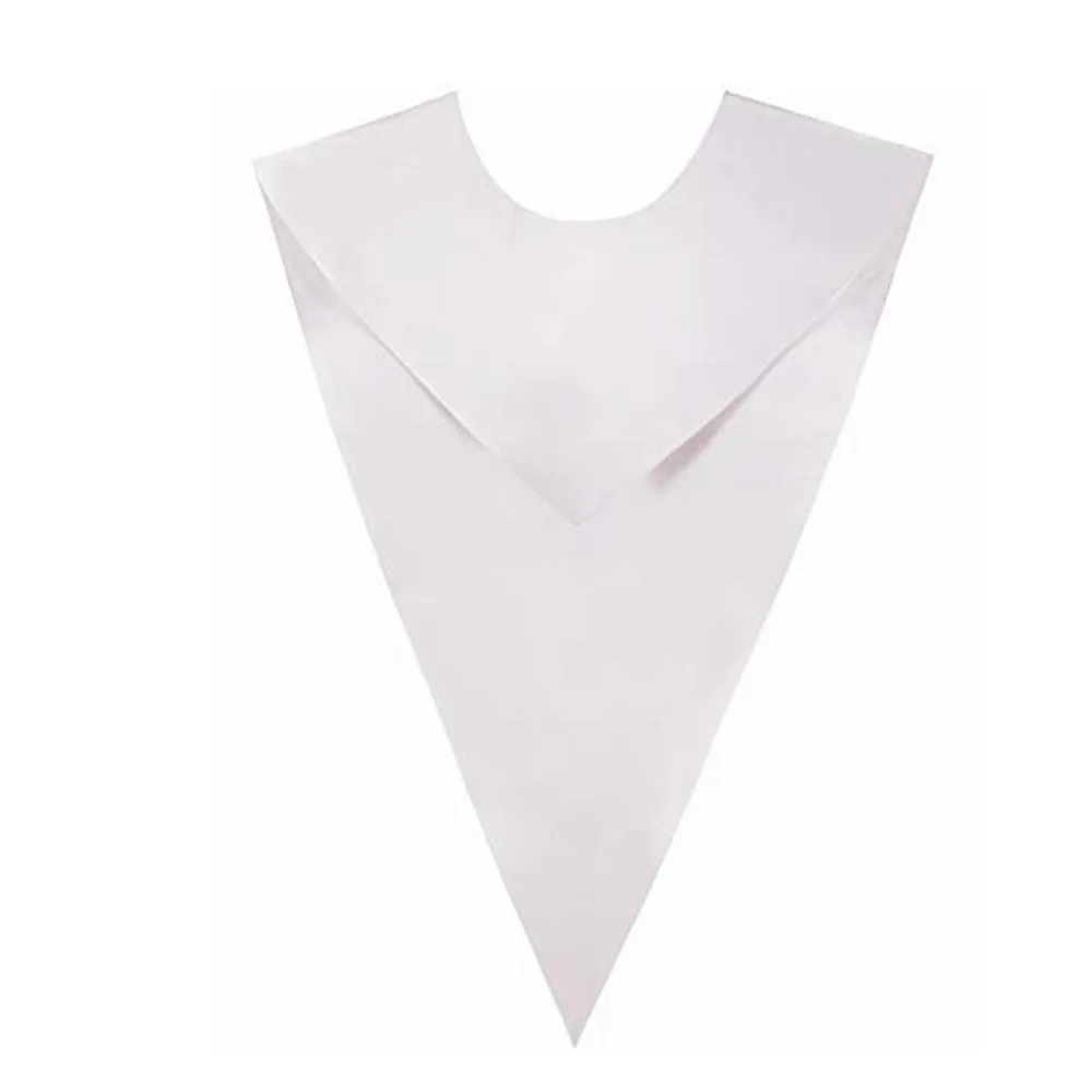 

Satin Graduation Stole Plain Solid Color Doctoral Stole V Neck Collar Shawl Academic Celebration Accessories University
