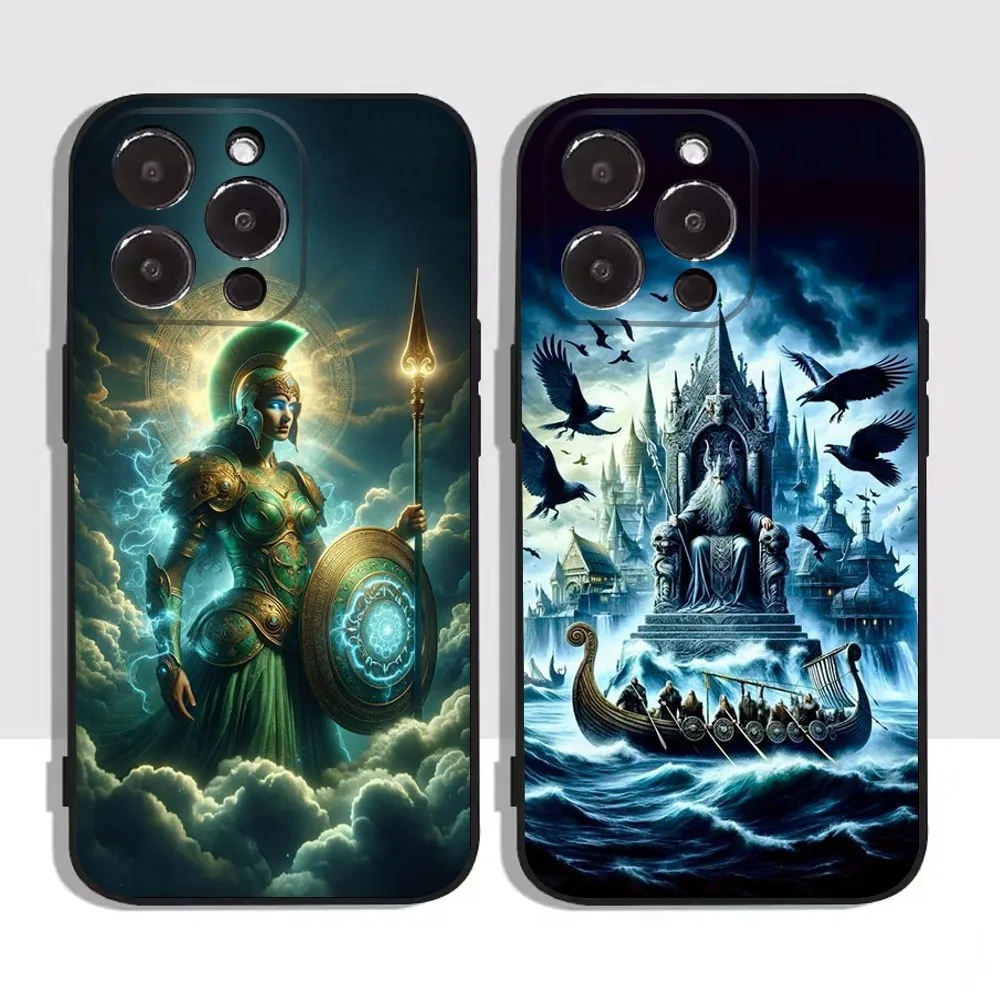 G-Greek mythology Phone Case For Apple iPhone 15,14,13,12,11,XS,XR,X,8,7,Pro,Max,Plus,mini Silicone Black Cover