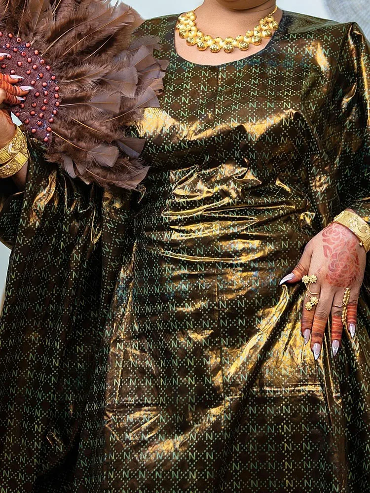 

Модное африканское платье макси для женщин 2026, Рамадан-кафтан Boubou, длинное платье с принтом Дашики и шарф, горячая распродажа