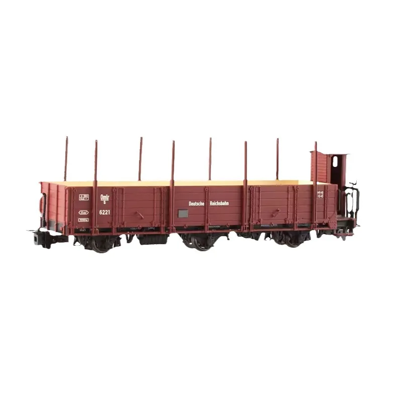 BACHMANN 1/87 Train Model 3-axis Low Convertible Car with Observation Stand German Series High-end Train Model Toys