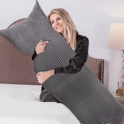 Striped Corduroy Body Cushion Cover  50x70CM 50x100CM 50x120CM Plush Isometric Bedding Long Pillow Case For Healthy Standard